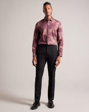 Black Men's Ted Baker Giggs Irvine Fit Trouser with Drawcord Pants Price In India | Q2M-8769