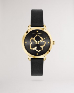 Black Women's Ted Baker Devas Vegan Leather Watch Strap Watches Price In India | B3X-2020