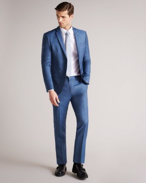 Light Blue Men's Ted Baker Camdets Slim Light Blue Suit Trouser Suits Price In India | L2A-3822