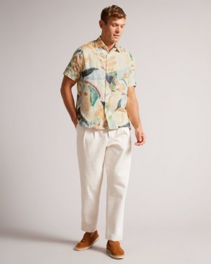 Multicol Men's Ted Baker Renato SS Floral Printed Shirt Price In India | D0V-5045