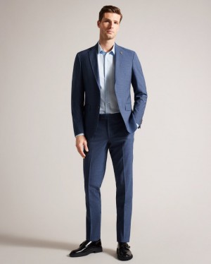 Navy Men's Ted Baker Raitht Navy Tweedy Suit Trousers Price In India | C8Y-0992