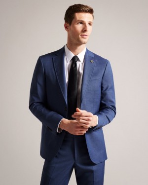 Navy Men's Ted Baker Upsalaj Navy Mix Suit Jacket Suits Price In India | B4Q-7512