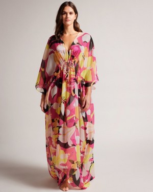 Nude Women's Ted Baker Lucenaa Belted Maxi Cover Up Dress Price In India | Q2G-4396