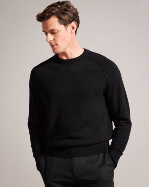 Tan Men's Ted Baker Glant LS Cashmere Cable T Crew Neck Sweaters Price In India | P0K-3339