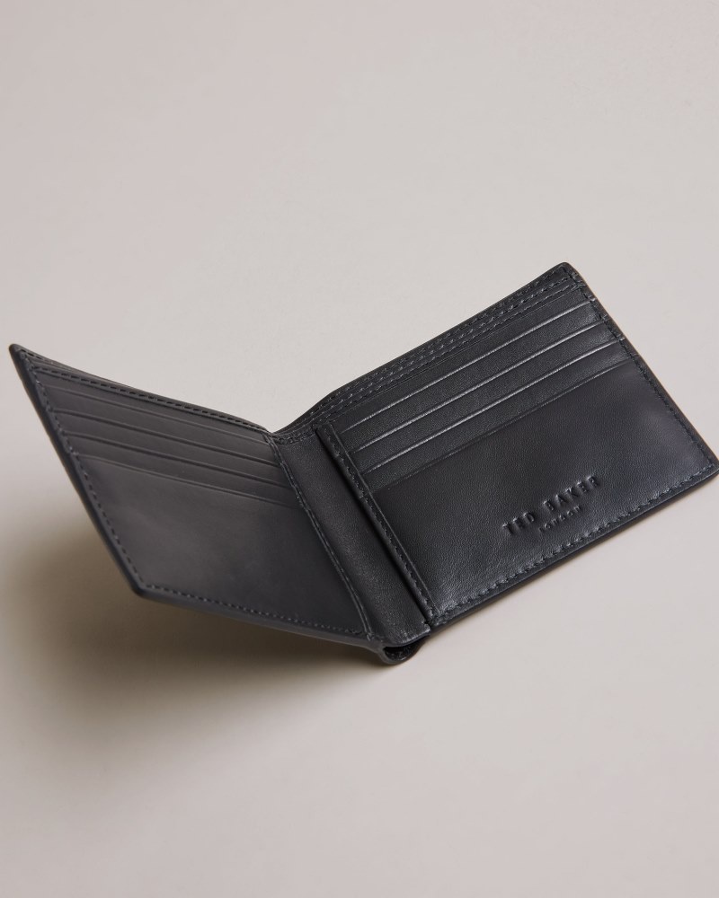 Black Men's Ted Baker Fabary Leather Croc Effect Bifold Wallet Price In India | C7K-8655