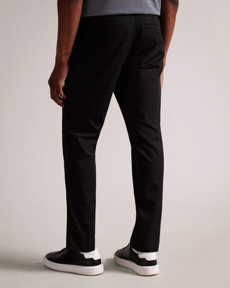 Black Men's Ted Baker Genbee Casual Relaxed Chinos Price In India | W7O-7279