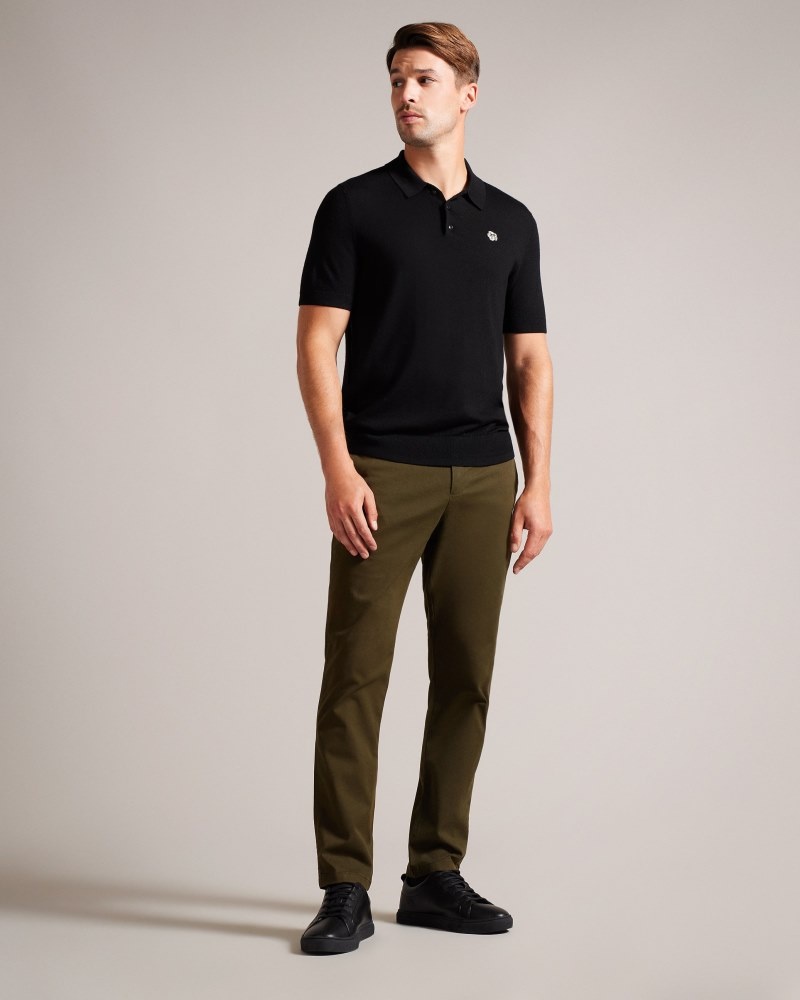 Black Men's Ted Baker Haydae Slim Fit Chino Price In India | Y8O-7672