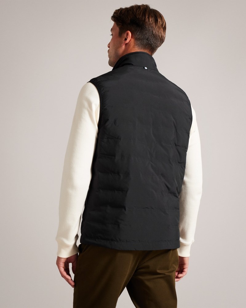 Black Men's Ted Baker Newwark Nylon Welded Gilet Price In India | S6U-1913