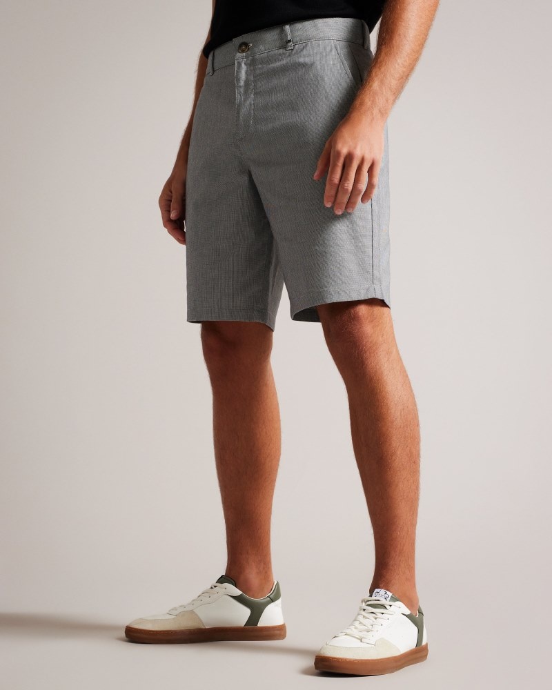 Black Men's Ted Baker Tura Regular Fit Dogtooth Short Price In India | M9Z-0750