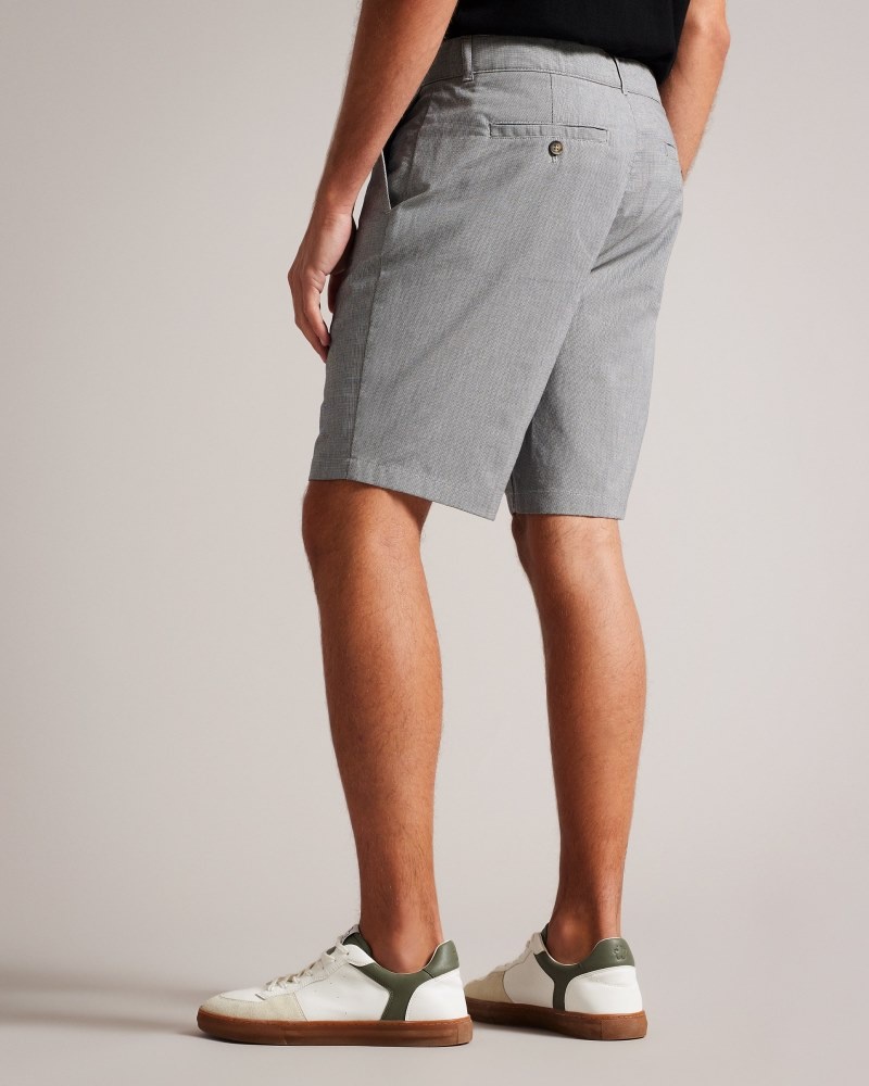 Black Men's Ted Baker Tura Regular Fit Dogtooth Short Price In India | M9Z-0750