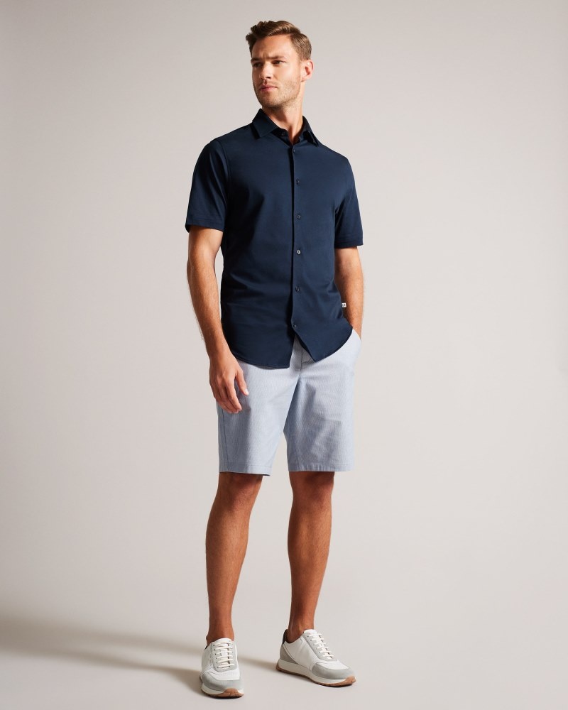 Black Men's Ted Baker Tura Regular Fit Dogtooth Short Price In India | M9Z-0750