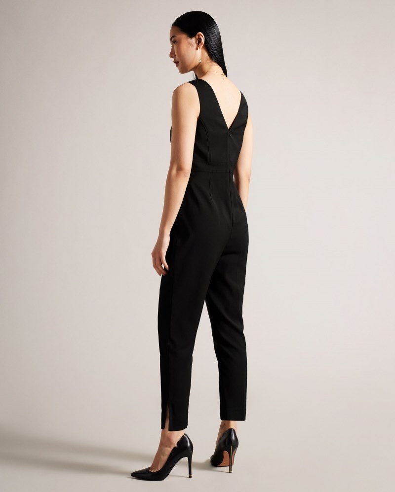 Black Women's Ted Baker Bettsee Tailored Sleeveless Jumpsuit Price In India | Y0Z-7823