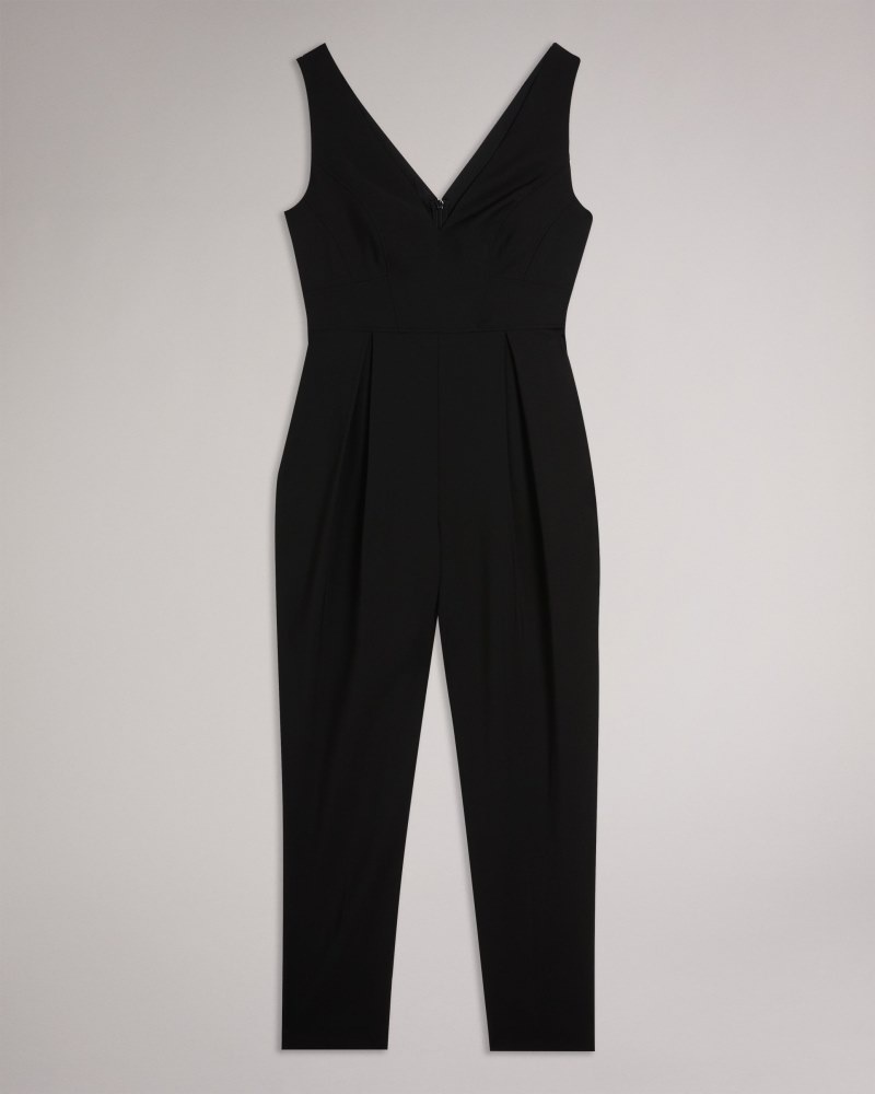 Black Women's Ted Baker Bettsee Tailored Sleeveless Jumpsuit Price In India | Y0Z-7823