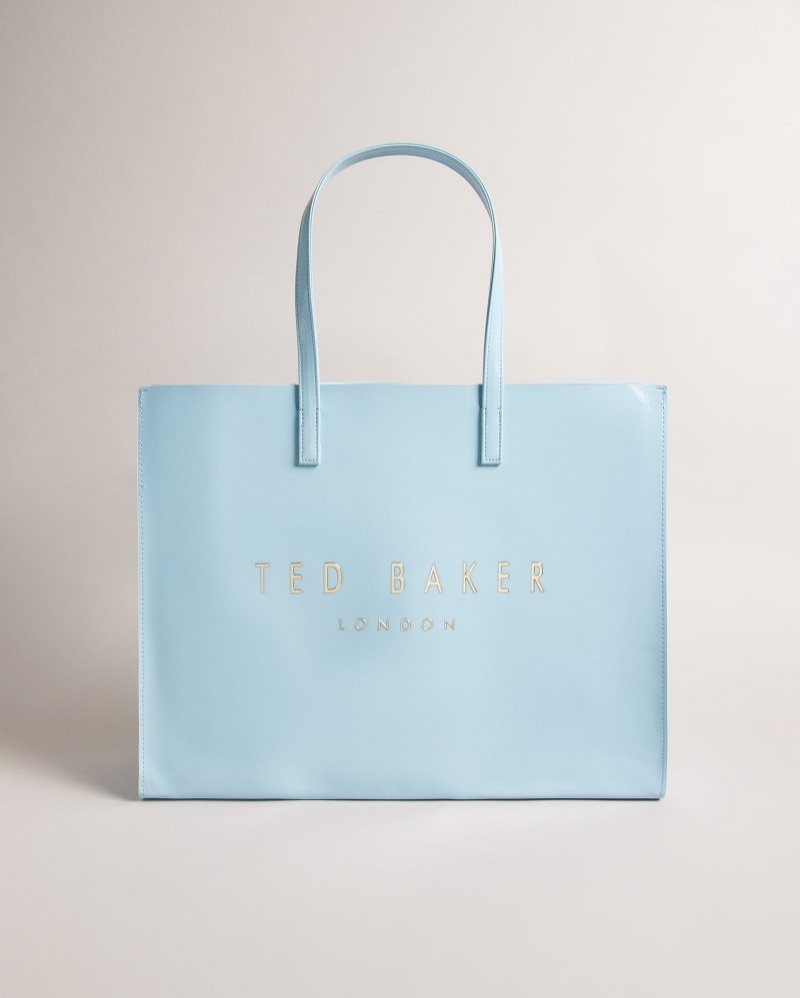 Black Women's Ted Baker Crikon Wide Crinkle Texture Icon Tote Bag Price In India | Y3R-1471