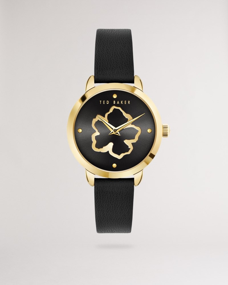 Black Women\'s Ted Baker Devas Vegan Leather Watch Strap Watches Price In India | B3X-2020