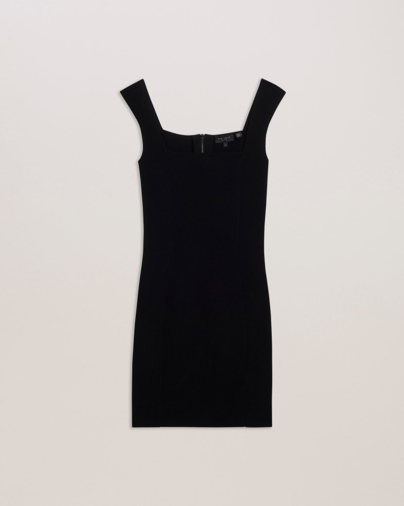 Black Women's Ted Baker Imojenn Knitted Bodycon Mini Dress Price In India | D1Y-3167