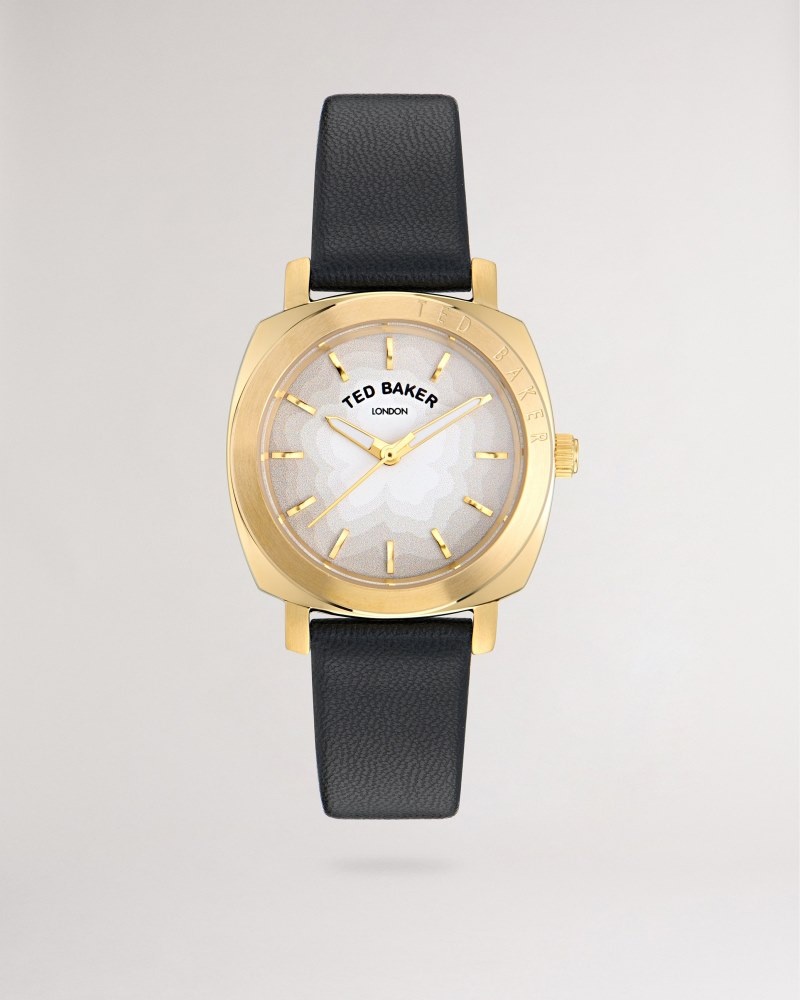 Black Women\'s Ted Baker Mayvaa BKPRB Dial Vegan Leather Strap Watch Watches Price In India | E8E-0577