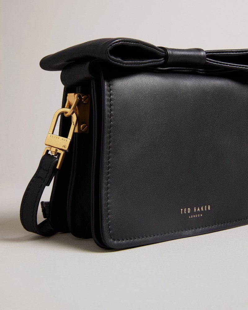 Black Women's Ted Baker Niasina Bow Detail Mini Cross Body Bag Price In India | Y4E-3981