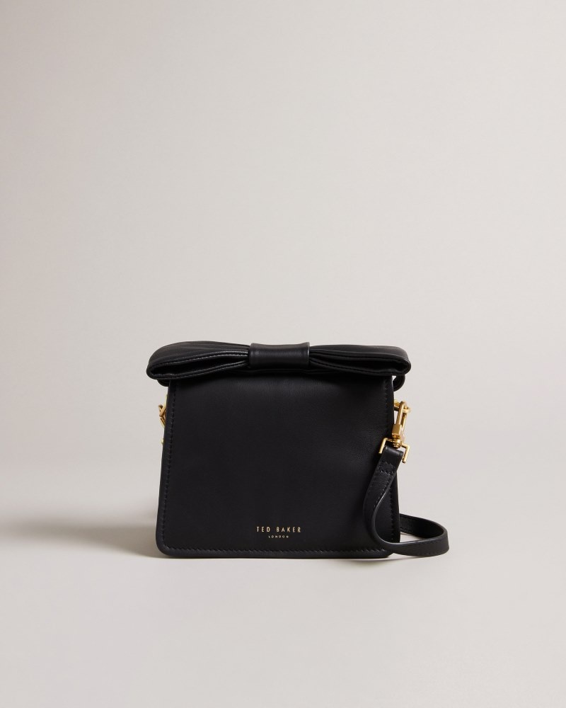 Black Women\'s Ted Baker Niasina Bow Detail Mini Cross Body Bag Price In India | Y4E-3981