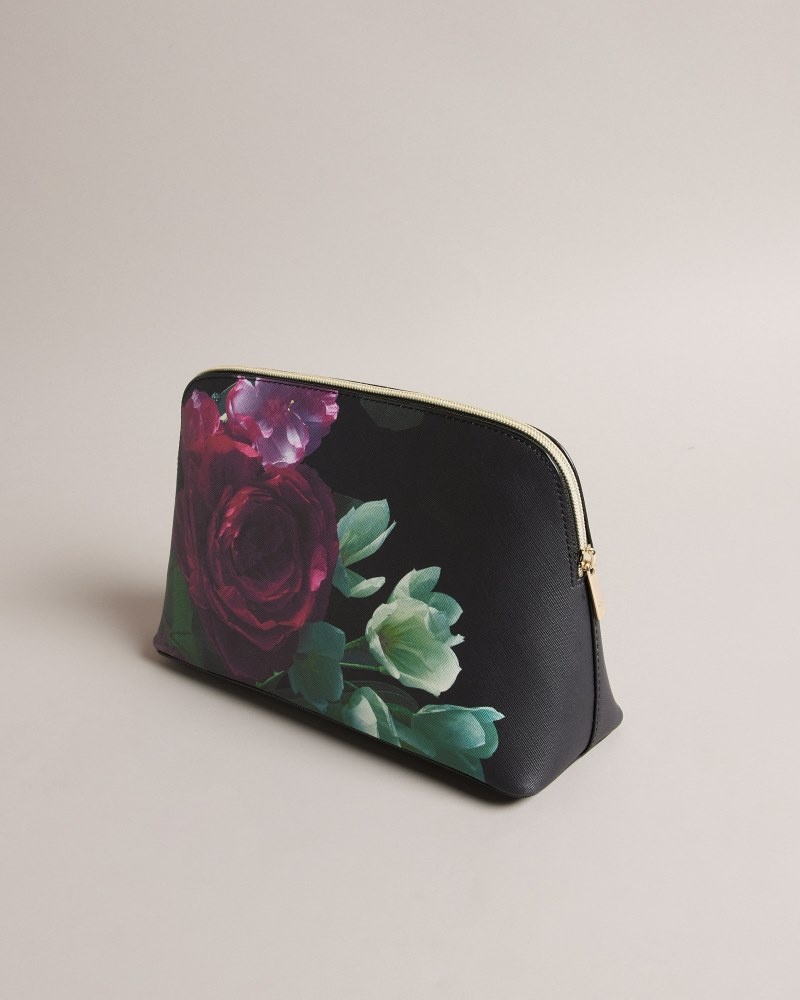 Black Women's Ted Baker Papiee Floral Printed Washbag Price In India | Q1F-1655