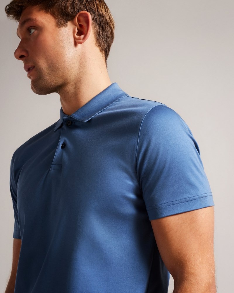 Blue Men\'s Ted Baker Zeiter SS Slim Soft Touch Polo Shirt Price In India | S6P-3917