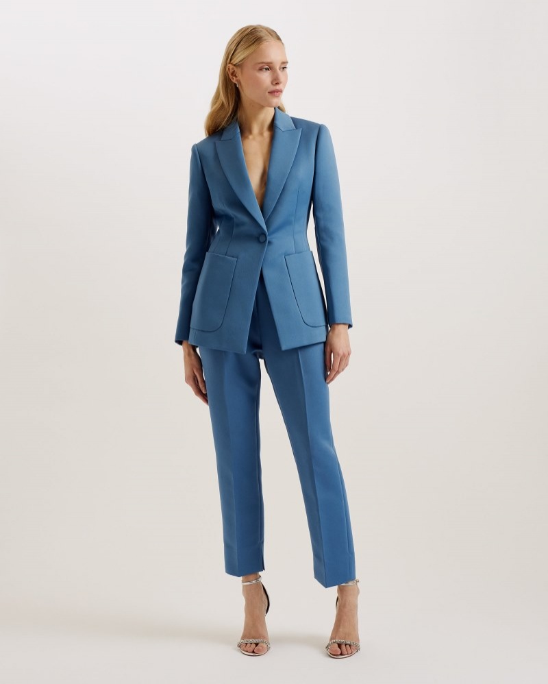 Blue Women's Ted Baker Akenij Single Breasted Tailored Blazer Price In India | O5Q-0279