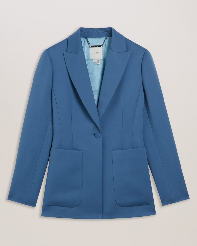 Blue Women's Ted Baker Akenij Single Breasted Tailored Blazer Price In India | O5Q-0279