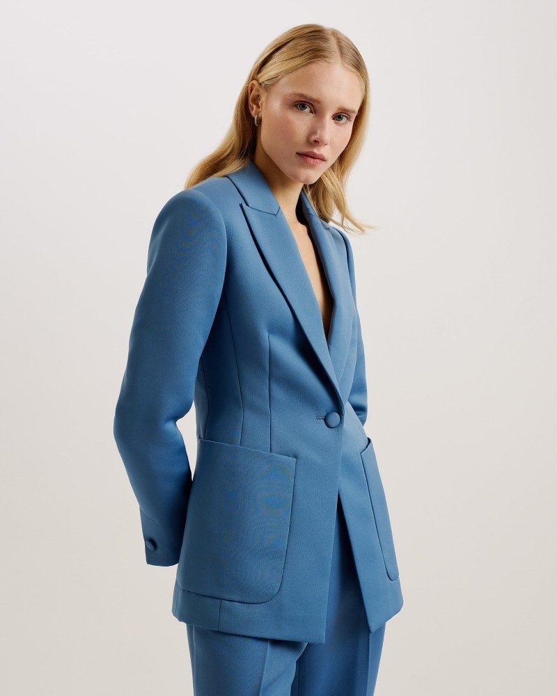 Blue Women\'s Ted Baker Akenij Single Breasted Tailored Blazer Price In India | O5Q-0279