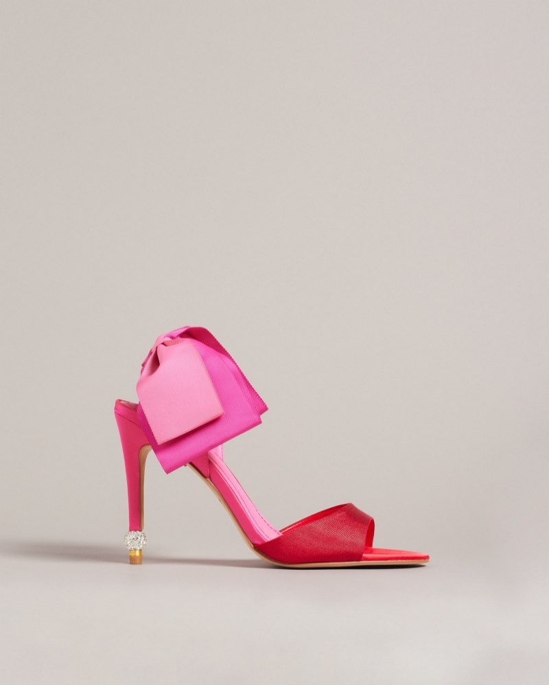 Bright Pink Women\'s Ted Baker Harinas Oversized Bow Back Sandals Price In India | Y1L-8825