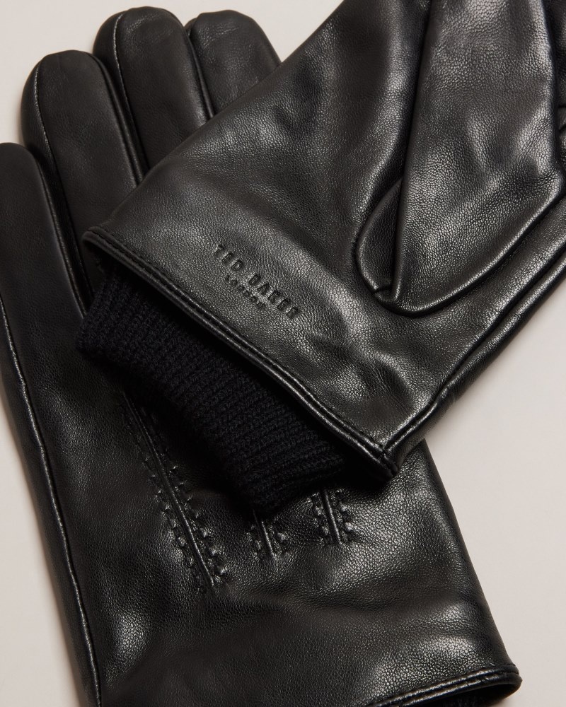 Brown Men's Ted Baker Ballat Leather Glove Gloves Price In India | I3K-1696