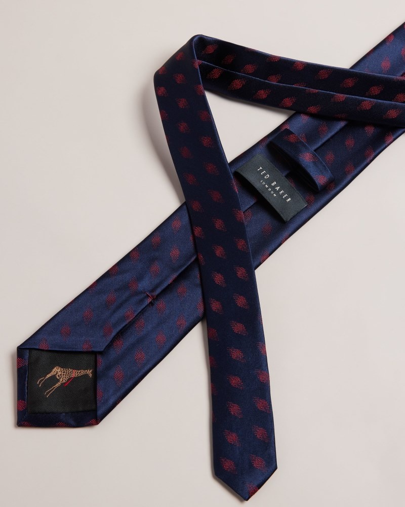 Dark Blue Men's Ted Baker Cronus Diamond Dot Geo Tie Price In India | W2Y-5209