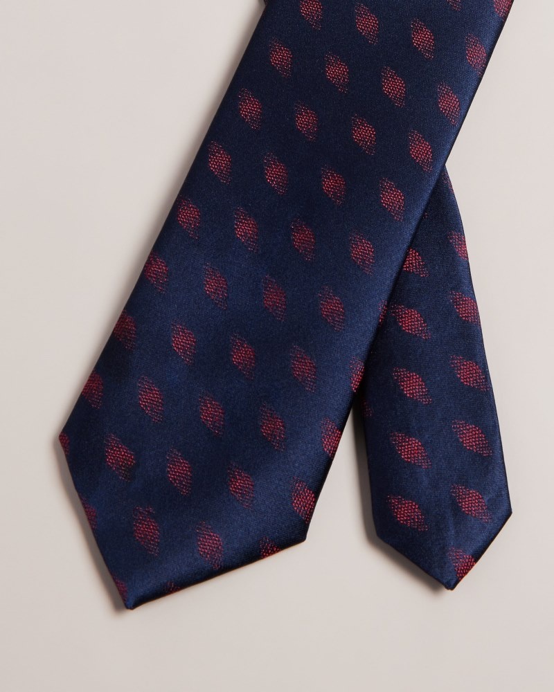 Dark Blue Men's Ted Baker Cronus Diamond Dot Geo Tie Price In India | W2Y-5209