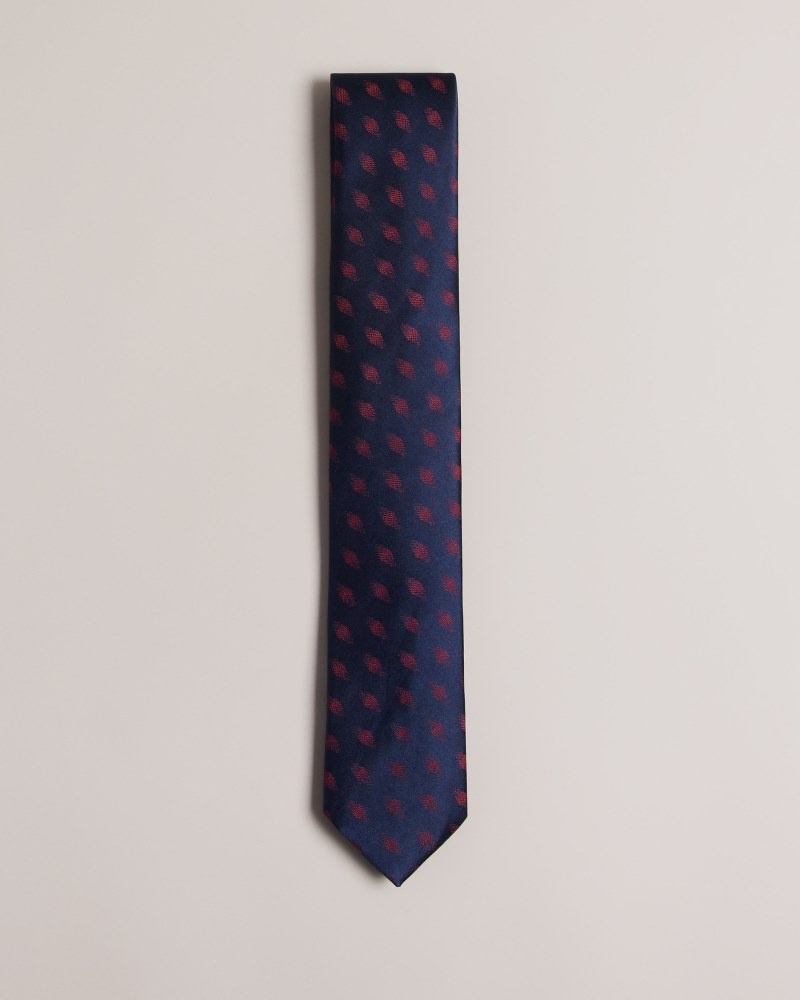 Dark Blue Men\'s Ted Baker Cronus Diamond Dot Geo Tie Price In India | W2Y-5209