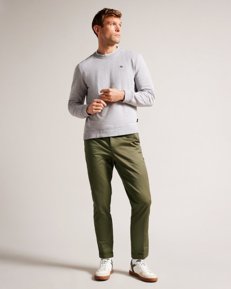 Dark Green Men\'s Ted Baker Luciant Slim Fit Twill Trousers Price In India | P8H-7239