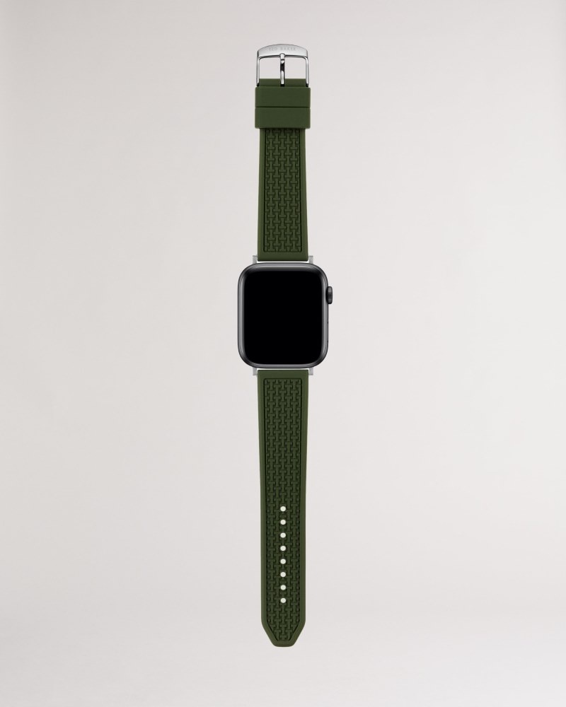 Green Men's Ted Baker Stropp Silicone Apple Watch Strap Watches Price In India | I7S-0319