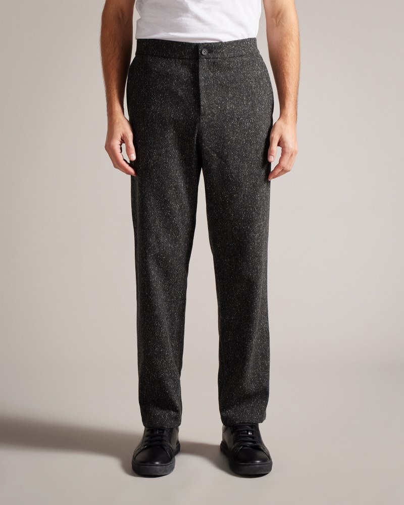 Grey Men's Ted Baker Lopus Wide Fit Wool Rich Trousers Price In India | M4F-2647