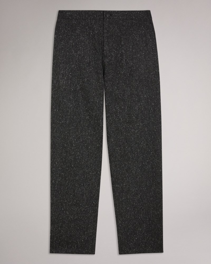 Grey Men's Ted Baker Lopus Wide Fit Wool Rich Trousers Price In India | M4F-2647