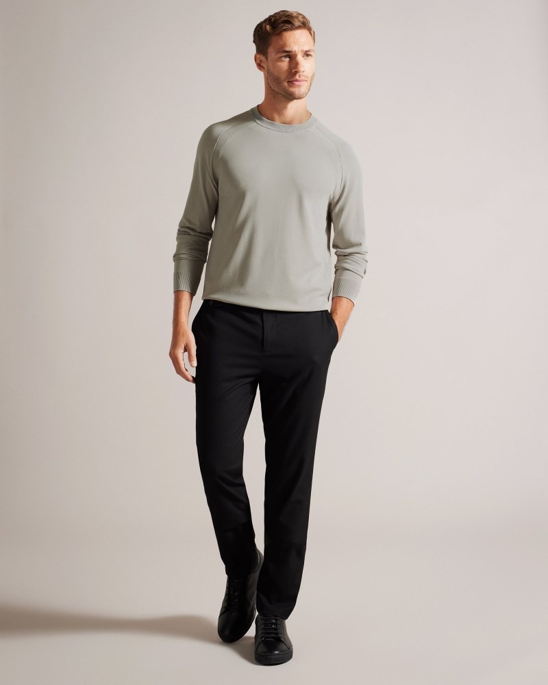 Grey Men's Ted Baker Maywo LS Saddle Shoulder Crew Neck Sweaters Price In India | H9S-8173