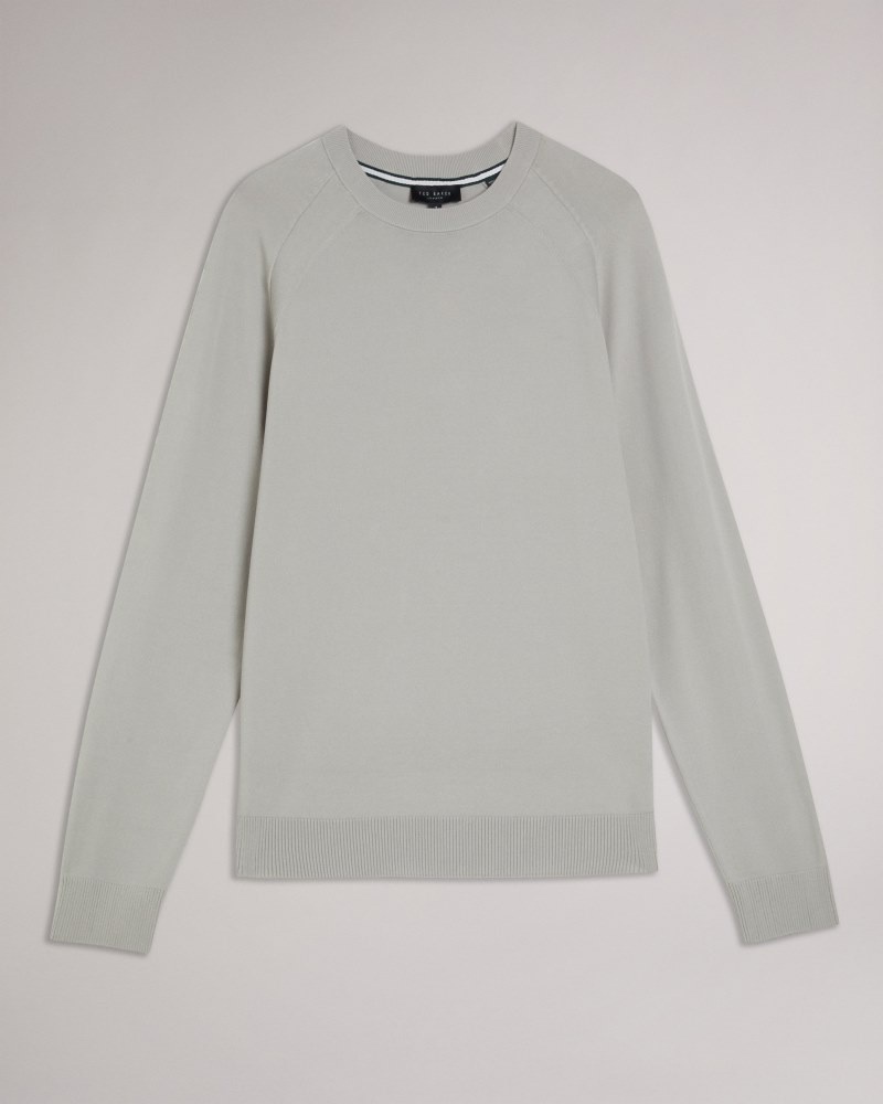 Grey Men's Ted Baker Maywo LS Saddle Shoulder Crew Neck Sweaters Price In India | H9S-8173