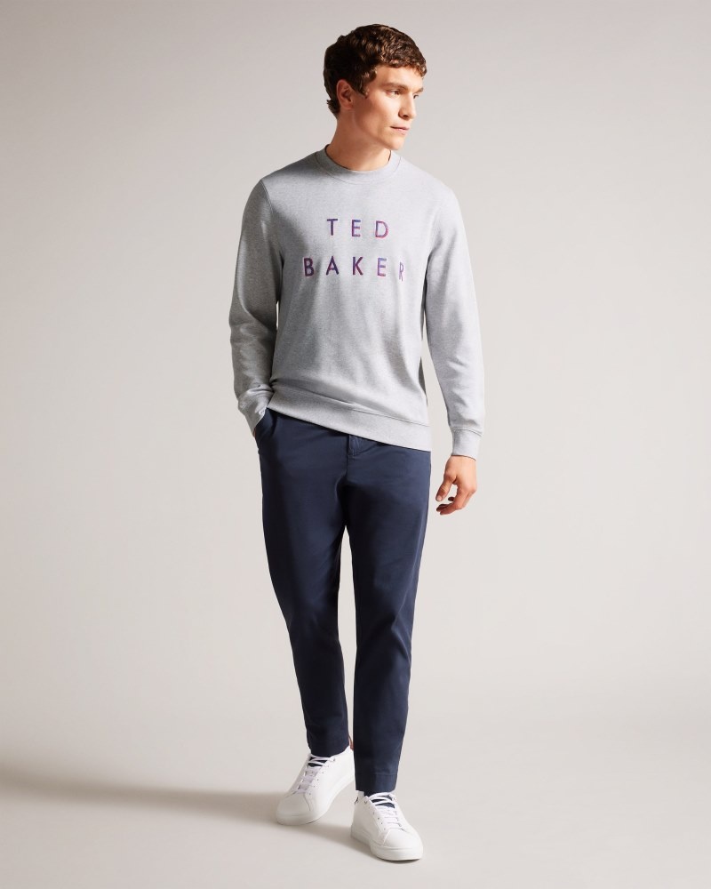 Grey Men's Ted Baker Sonics LS Regular Branded Sweat Sweaters Price In India | G4S-3382