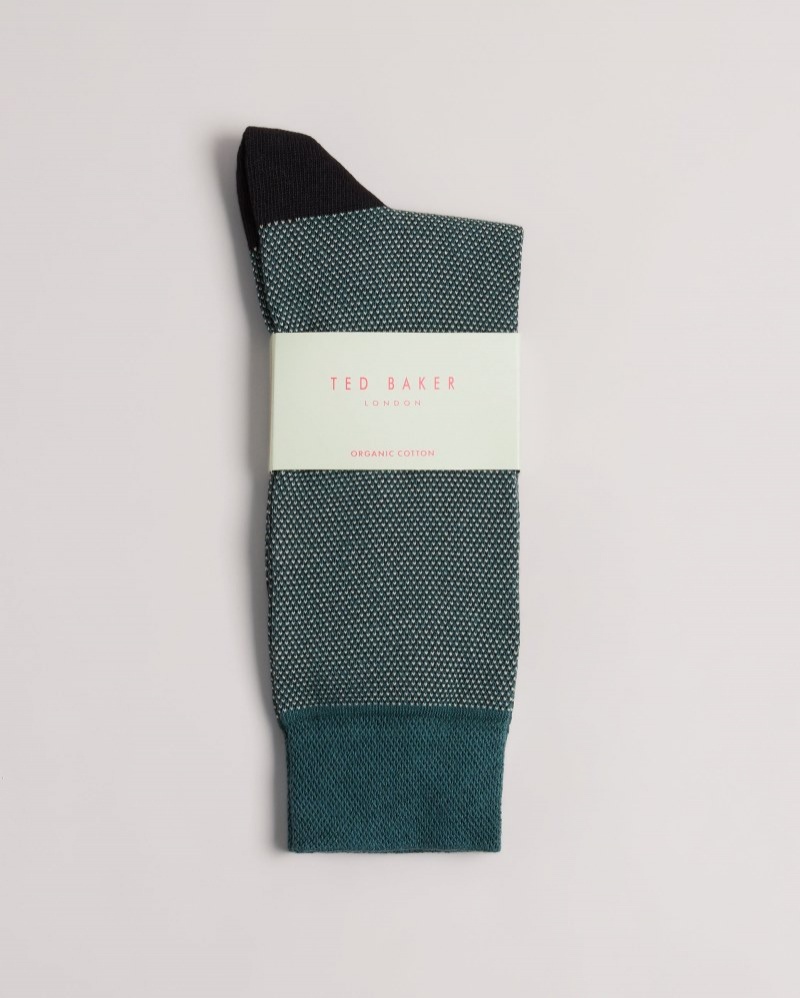 Mid Gree Men's Ted Baker Tedtext Semi Plain Sock Price In India | L0M-6058