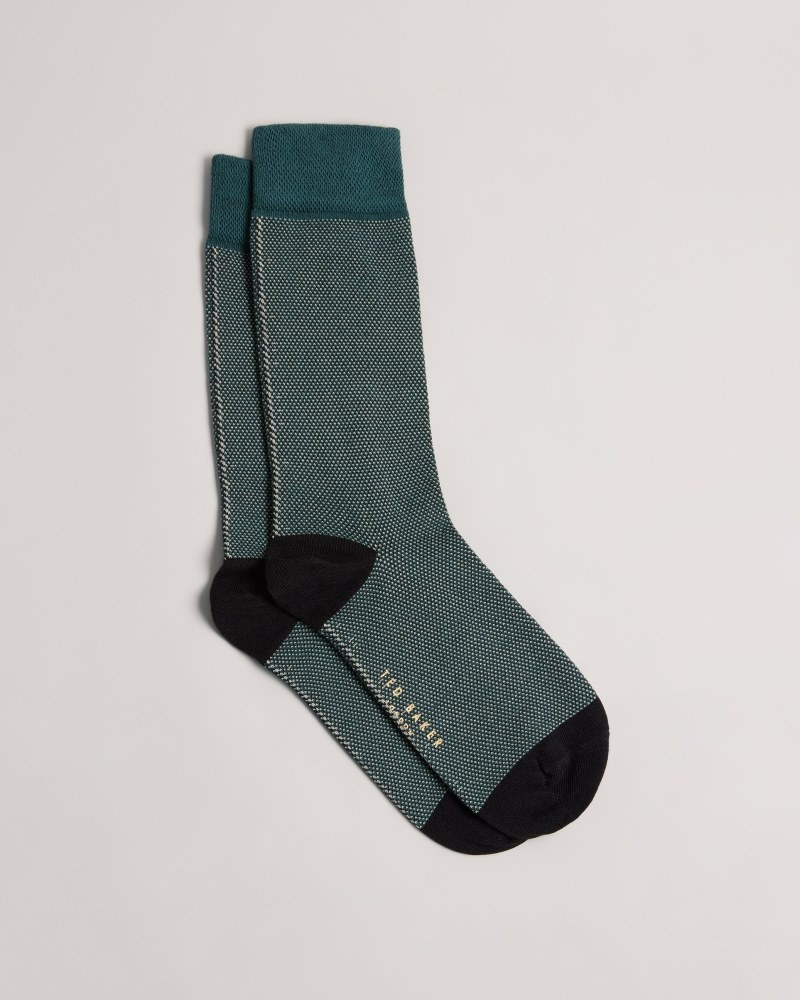 Mid Gree Men's Ted Baker Tedtext Semi Plain Sock Price In India | L0M-6058