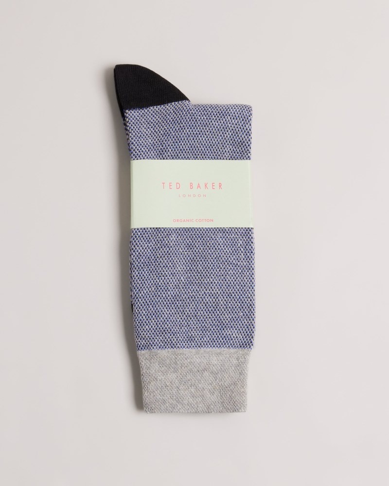 Mid Gree Men's Ted Baker Tedtext Semi Plain Sock Price In India | L0M-6058