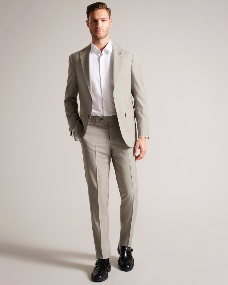 Natural Men\'s Ted Baker Alconat Natural Sharkskin Suit Trouser Suits Price In India | Y7G-7110