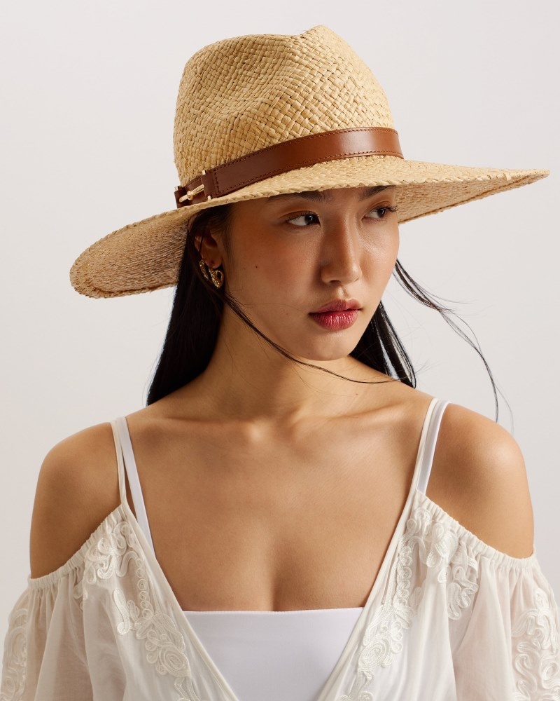 Natural Women's Ted Baker Hariets Straw Hat Price In India | X1W-2378