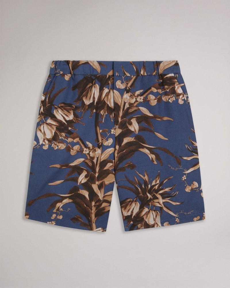 Navy Men's Ted Baker Canriya Printed Short Price In India | A3X-4385