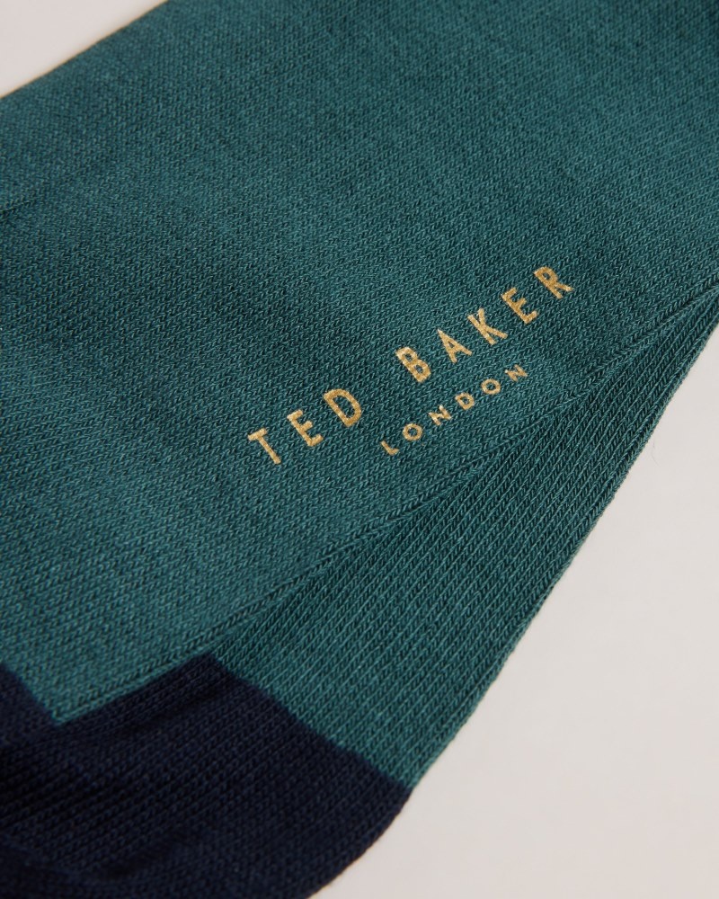 Navy Men's Ted Baker Corecol Sock with Contrast Colour Heel and Toe Socks Price In India | I0R-3525