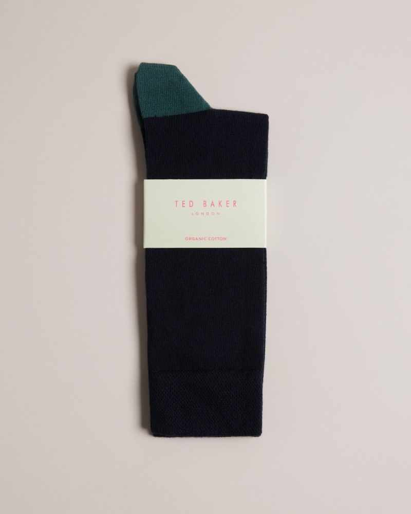 Navy Men's Ted Baker Corecol Sock with Contrast Colour Heel and Toe Socks Price In India | I0R-3525