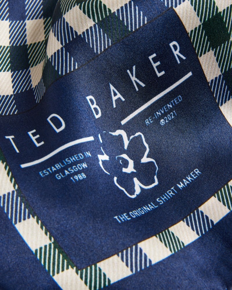 Navy Men's Ted Baker Dumff House Check Pocket Square Price In India | V0P-0465