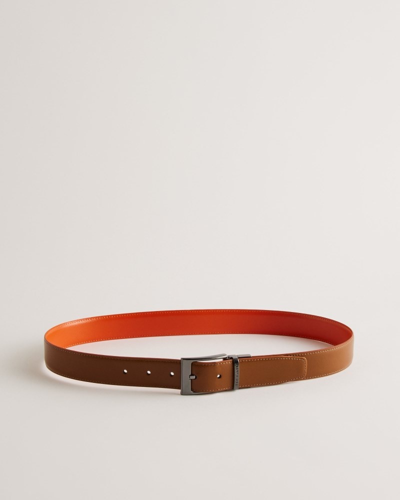 Navy Men's Ted Baker Kacin Reversible Colour Pop Leather Belt Price In India | Y8G-0304